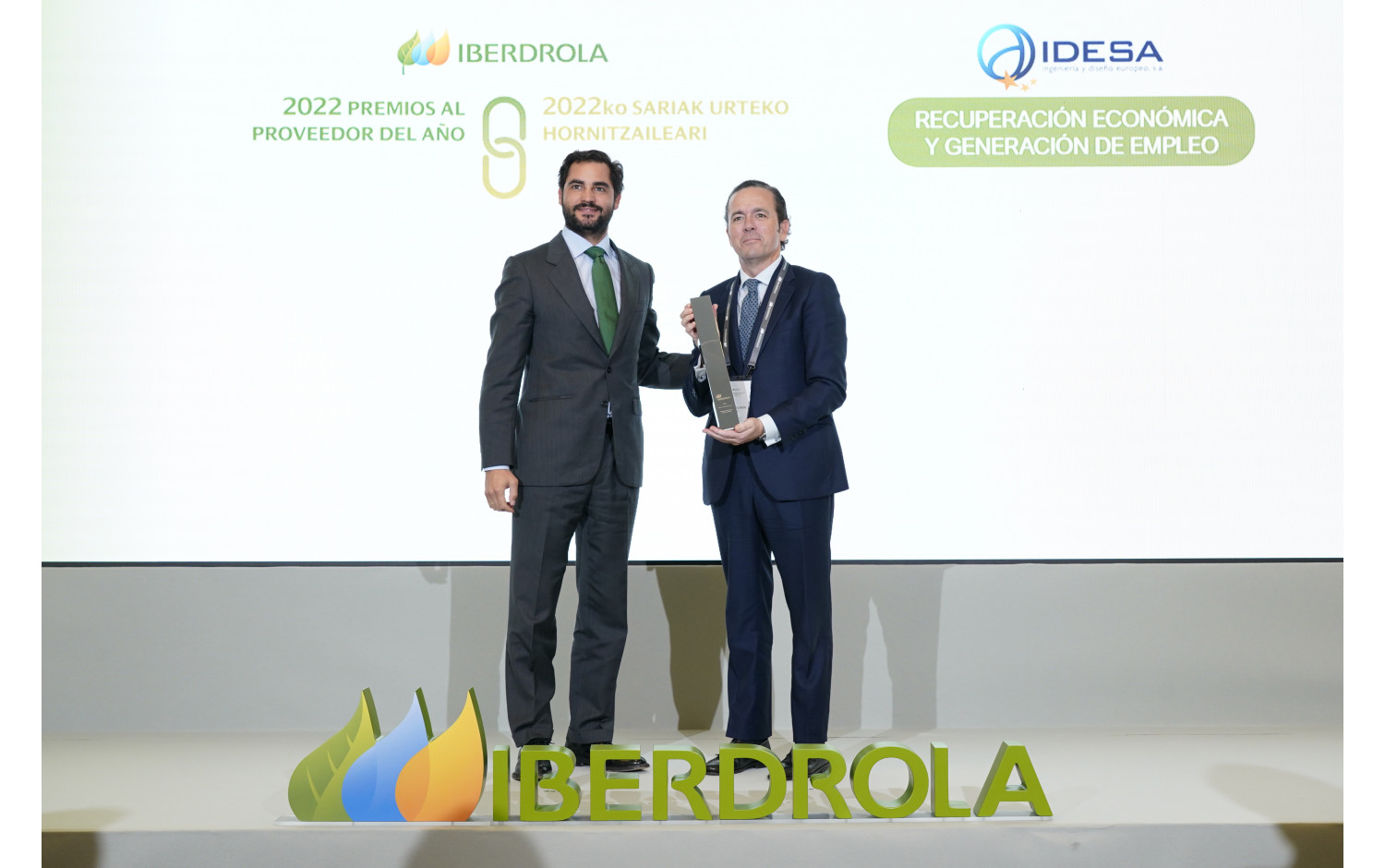 IDESA entre los premiados a los Premios al Proveedor del Año 2022 de Iberdrola. 